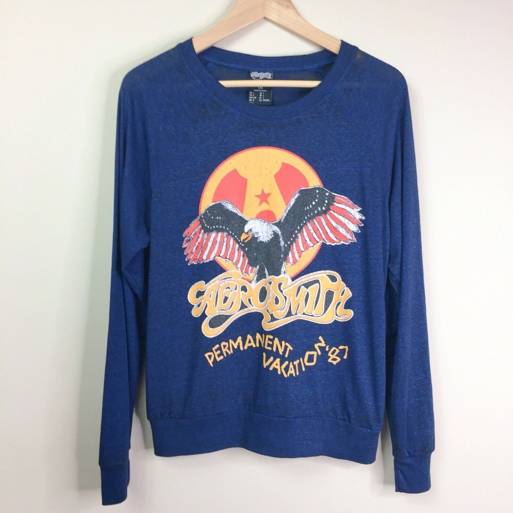 Aerosmith Large Long Raglan Sleeve Graphic T-shirt